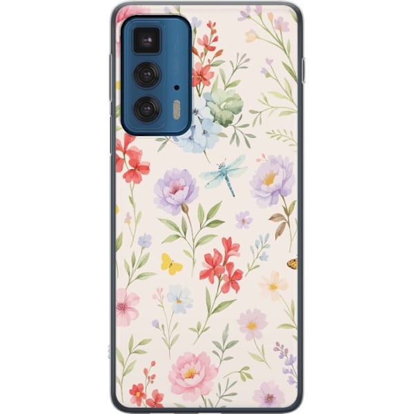 Motorola Edge 20 Pro Genomskinligt Skal Blommor