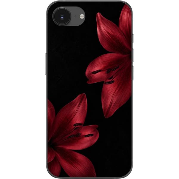 Kompatibelt Mobilskal till Apple iPhone 16e Crimson Lily svart