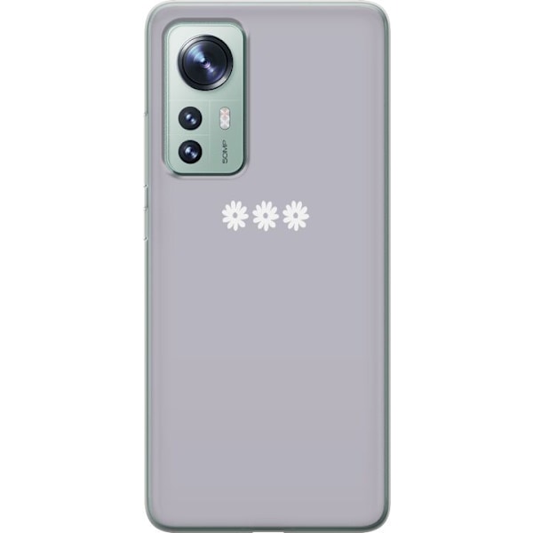Xiaomi 12 Läpinäkyvä kuori Lila Blomminimalismi - tyylikäs kukkakuva lila taustalla