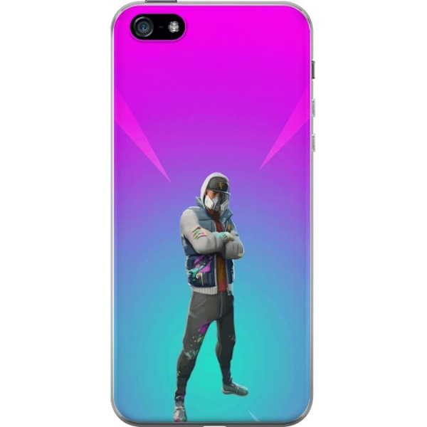 Apple iPhone 5 Läpinäkyvä kuori musta ritari fortnite
