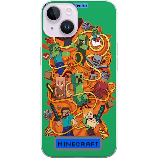 Apple iPhone 15 Plus Läpinäkyvä kuori Minecraft
