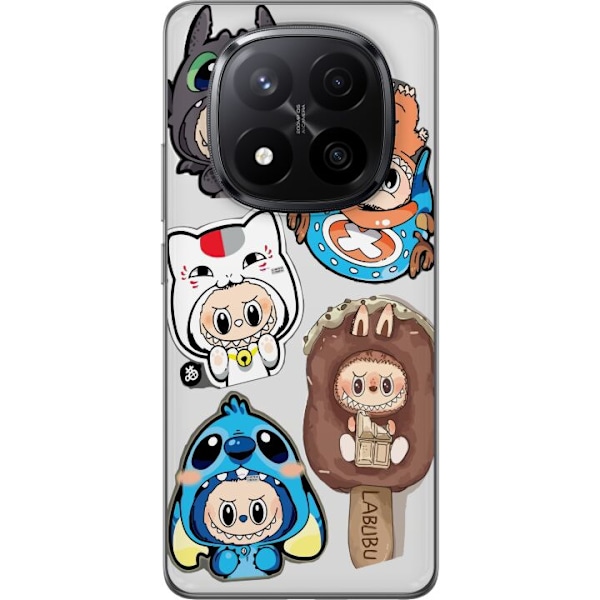 Xiaomi Redmi Note 14 Pro+ Gjennomsiktig deksel Labubu figure s