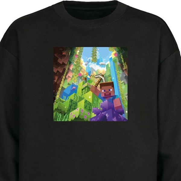 Sweatshirt for Voksen | Klassisk Collegegenser Minecraft svart L