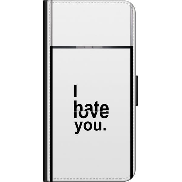Kompatibel Tegnebogsetui til Huawei P40 lite E I Hate Love You hvid