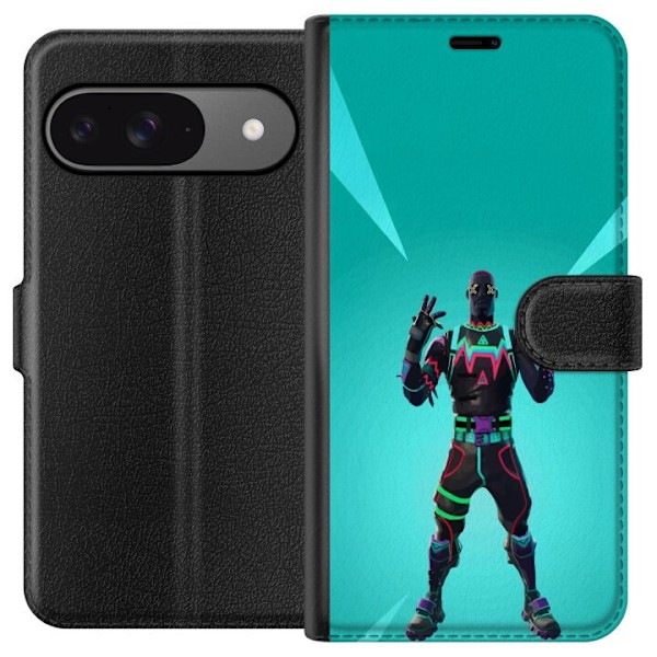 Google Pixel 9 Pro Tegnebogsetui sort ridder fortnite