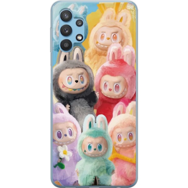 Samsung Galaxy A32 5G Genomskinligt Skal Labubu Sketch Style – Handritat monster i tusch