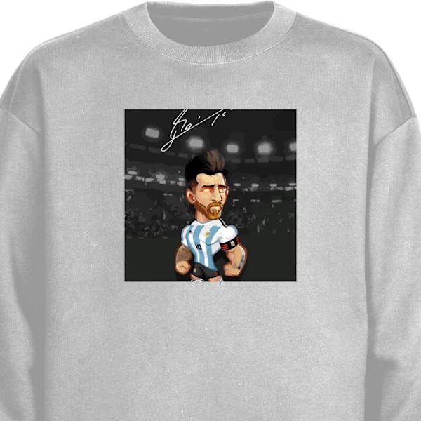 Sweatshirt for Voksen | Klassisk Collegegenser Messi grå S