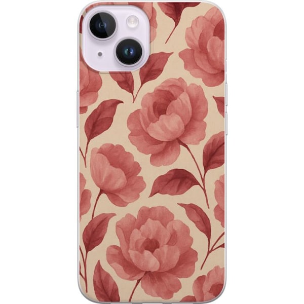 Apple iPhone 15 Gjennomsiktig deksel Rose Blomst