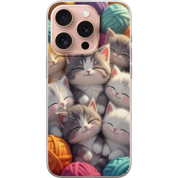 Kompatibel Mobilcover til Apple iPhone 16 Pro Sovande kattungar beige