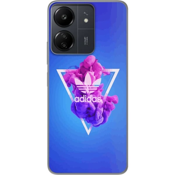 Xiaomi Redmi 13C Läpinäkyvä kuori Adidas-inspiroitunut sini