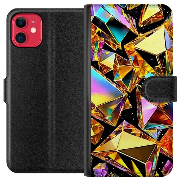 Yhteensopiva Lompakkokotelo Apple iPhone 11 3D Kulta