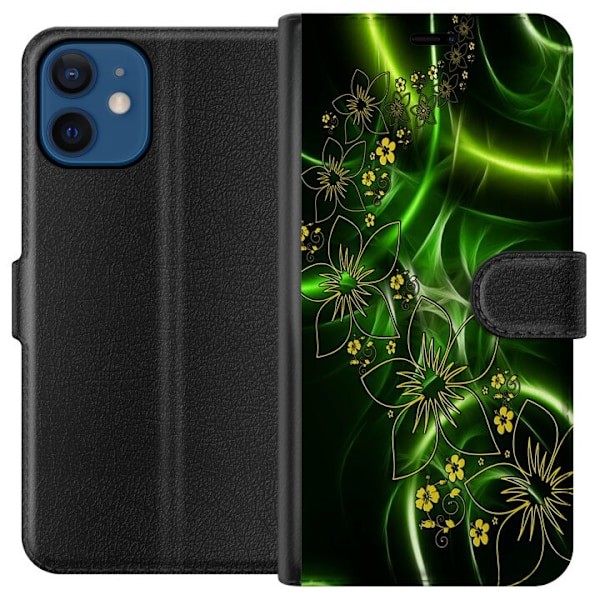 Apple iPhone 12 mini Tegnebogsetui Blomster