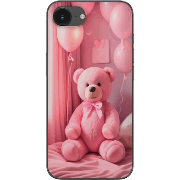 Apple iPhone 16e Gjennomsiktig deksel Rosa Teddybjørn