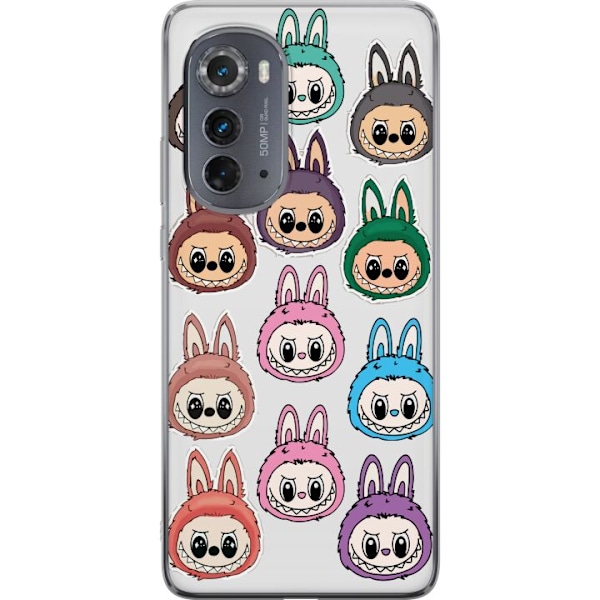 Motorola Edge (2022) Gennemsigtig cover Labubu Macaron Monster