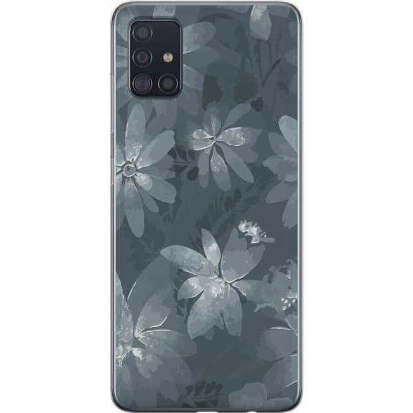 Kompatibel Mobilcover til Samsung Galaxy A51 Blomster Grå / Blå