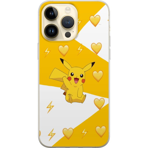 Apple iPhone 14 Pro Max Genomskinligt Skal Pikachu Pokémon Gaming Figur Spelmotiv Populär Ikon Tecknad Serie Pokémon GO Barnklassiker