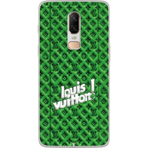 Kompatibelt Mobildeksel til OnePlus 6 Inspirert grønt monogram med logo grønn