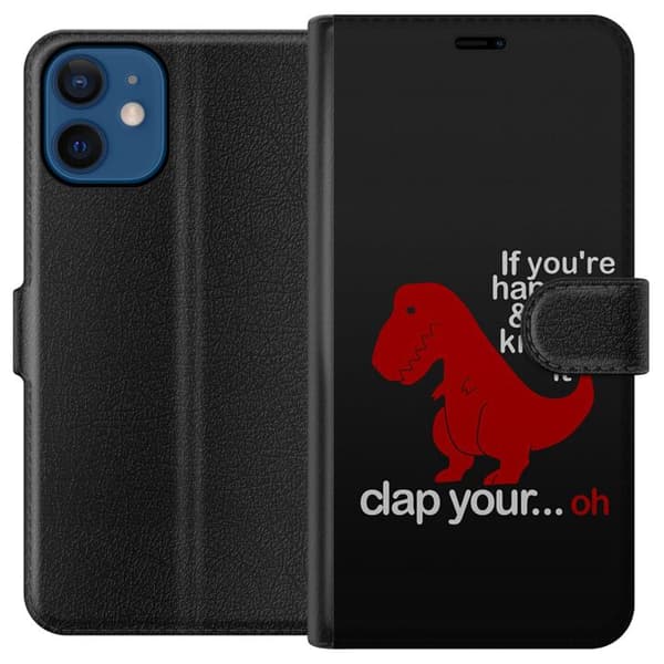 Kompatibelt Plånboksfodral till Apple iPhone 12 Dinosaurie