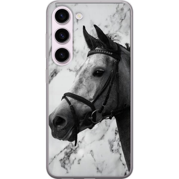 Samsung Galaxy S23 Genomskinligt Skal Marmor med häst