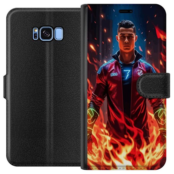 Samsung Galaxy S8 Plånboksfodral Ronaldo Inferno – fotbollshjälte i eldflammor