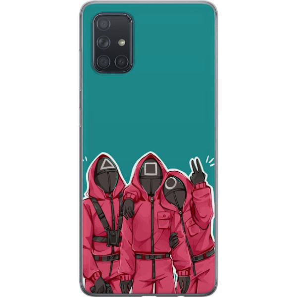 Samsung Galaxy A71 Läpinäkyvä kuori Squid Game Hahmot Graafinen Suunnittelu Sarjakuvasarjan Hahmot Suosittu TV-Teema Aasialainen Tyyli Jännittäv