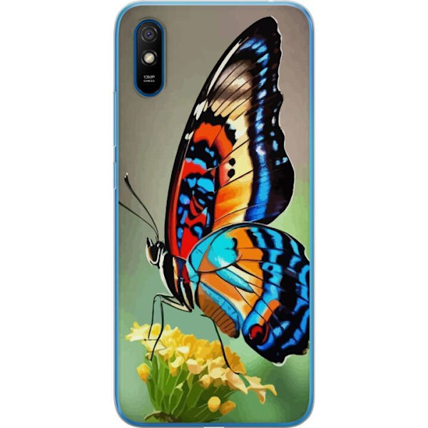 Xiaomi Redmi 9A Genomskinligt Skal Fjäril Natur Sommar Motiv Vingar Färgstark Design Populär Dekor Grafiskt Exotiskt Tema
