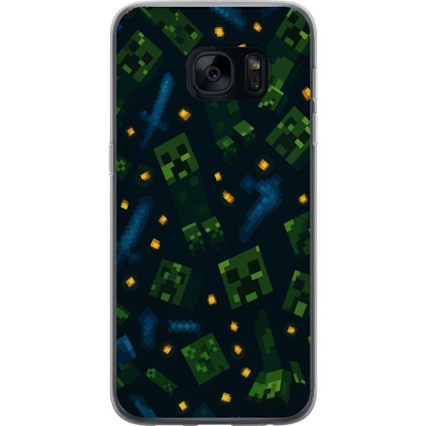 Samsung Galaxy S7 Genomskinligt Skal Minecraft Dungeons Mob