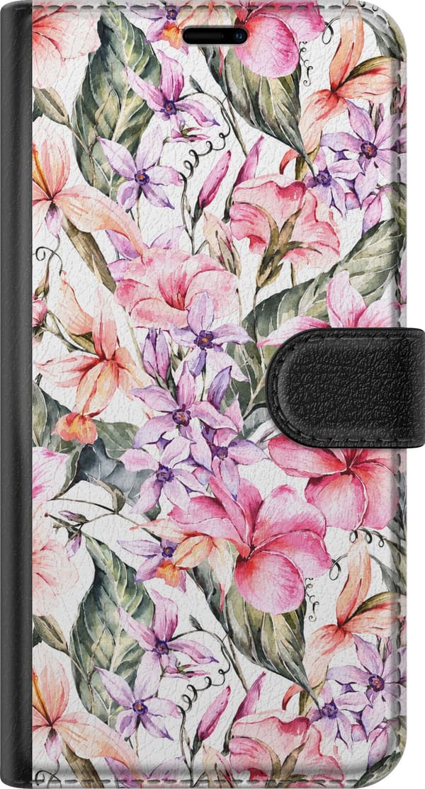 Kompatibelt Plånboksfodral till Apple iPhone 12 Pro Rosa pastellblomster rosa