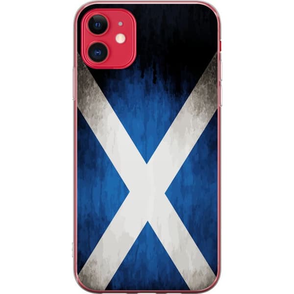 Kompatibelt Mobildeksel til Apple iPhone 11 Skottlands flagg med grunge effekt og blå hvit design blå