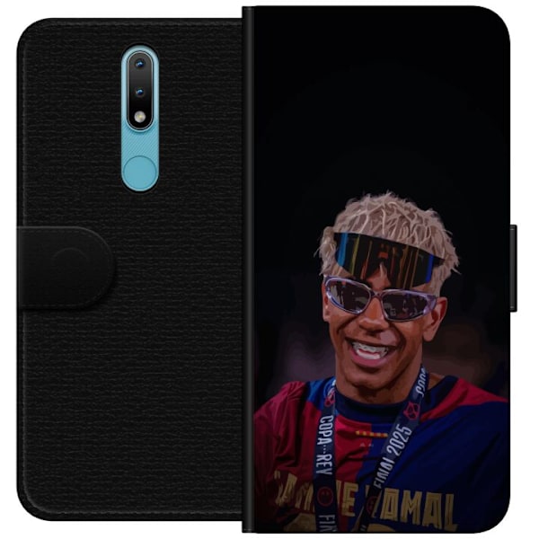 Nokia 2.4 Lompakkokotelo  Lamine Yamal matkapuhelinkotelo tyylikkäässä urheilumuotoilussa