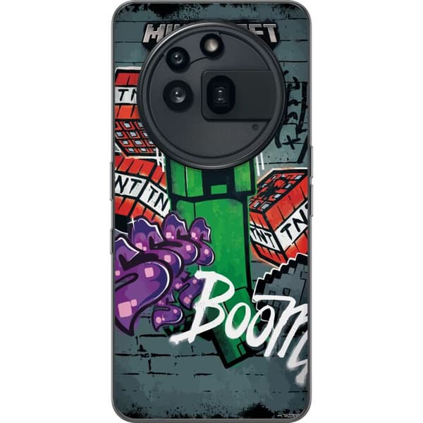 Kompatibelt Mobildeksel til Nothing Phone (3a) Pro Grønn blokkfigur med dynamitt, graffitidetaljer og mørk urban bakgrunn grønn