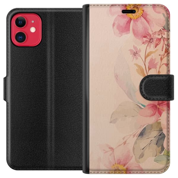 Kompatibel Tegnebogsetui til Apple iPhone 11 Farverige Blomster