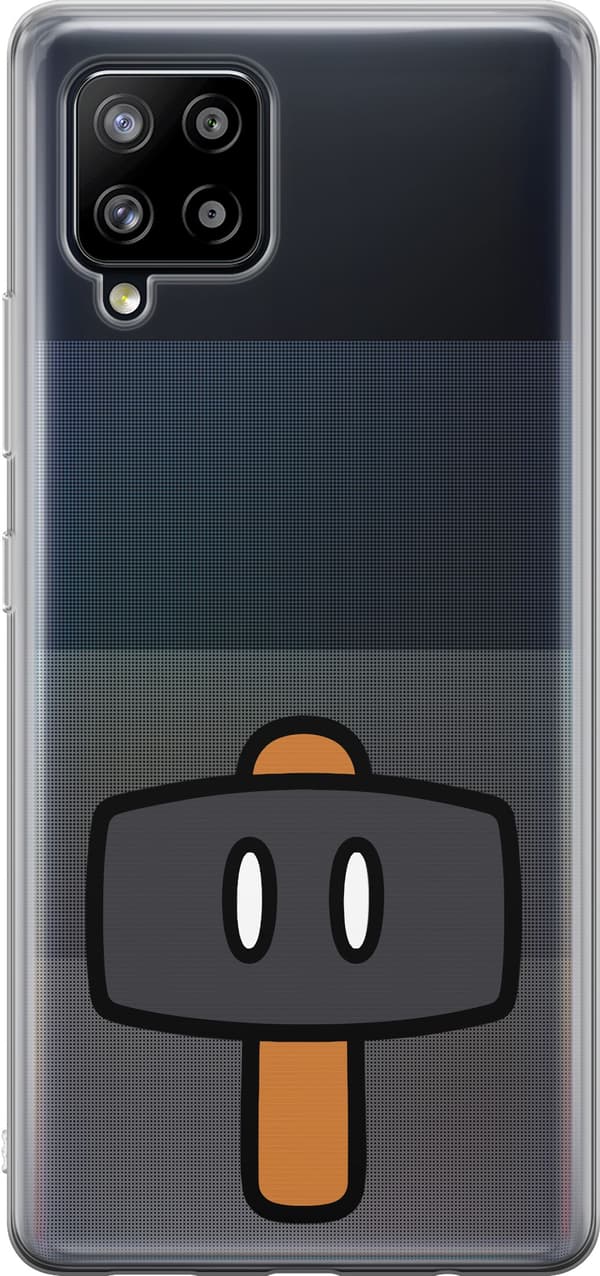 Kompatibel Mobilcover til Samsung Galaxy A42 5G Sort spillehammer - Sort motiv med sort hammer. sort