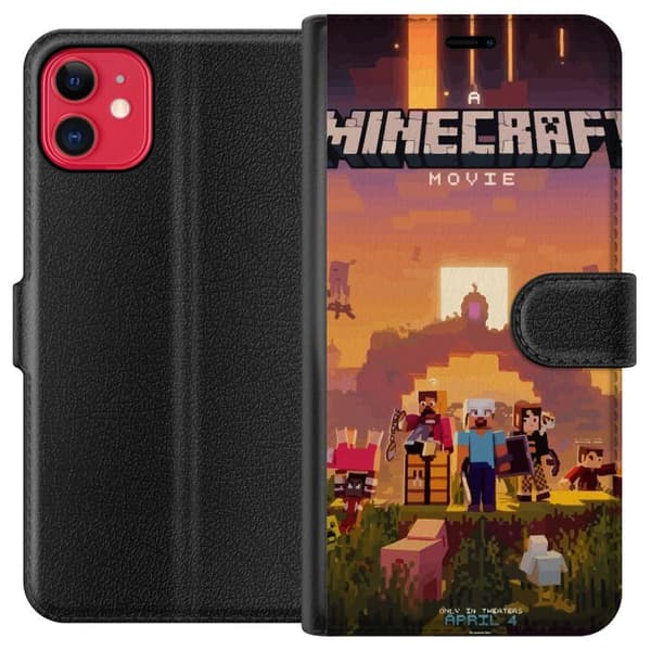 Kompatibel Tegnebogsetui til Apple iPhone 11 Minecraft Pixelspil Byggeblokke