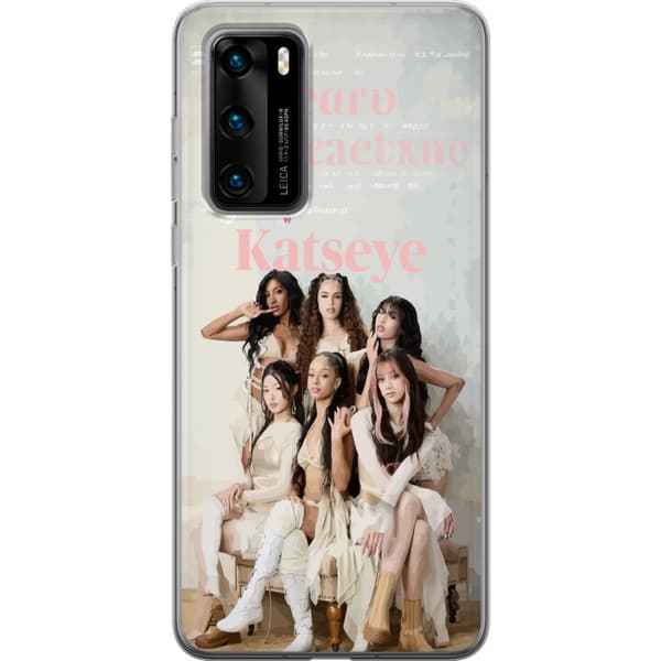 Kompatibelt Mobilskal till Huawei P40 KATSEYE elegant grupporträtt beige