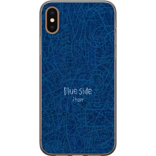Kompatibelt Mobildeksel til Apple iPhone XS Blue Side klotter blå