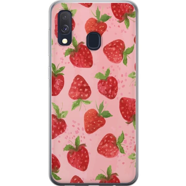 Samsung Galaxy A40 Läpinäkyvä kuori Mansikkahaaveet - Retro