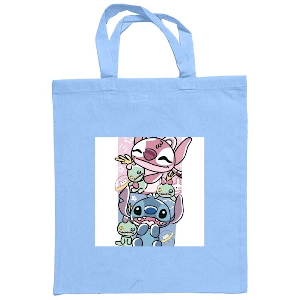 Tygpåse | Hållbar Shoppingväska i Tyg Stitch Ljusblå one size