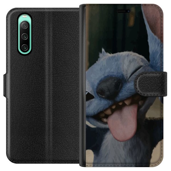 Sony Xperia 10 IV Lompakkokotelo Stitch Söpö Alien - Sininen Suosikki Ulkoavaruudesta
