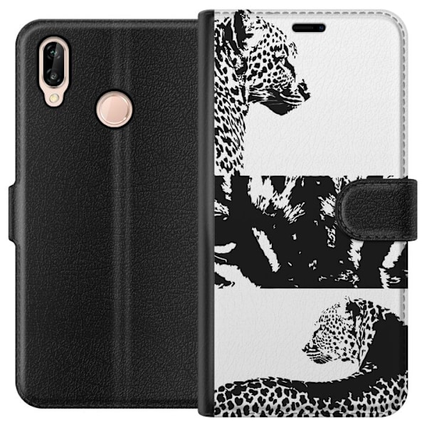 Huawei P20 lite Lompakkokotelo Leopard Faces