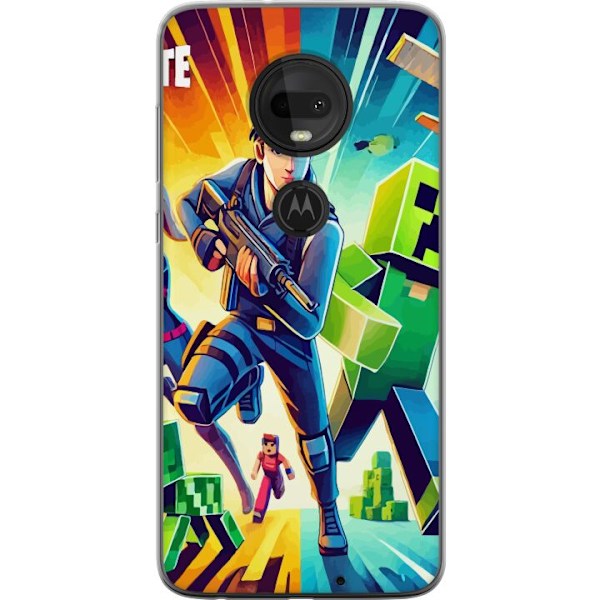 Motorola Moto G7 Gennemsigtig cover Fortnite vs Minecraft