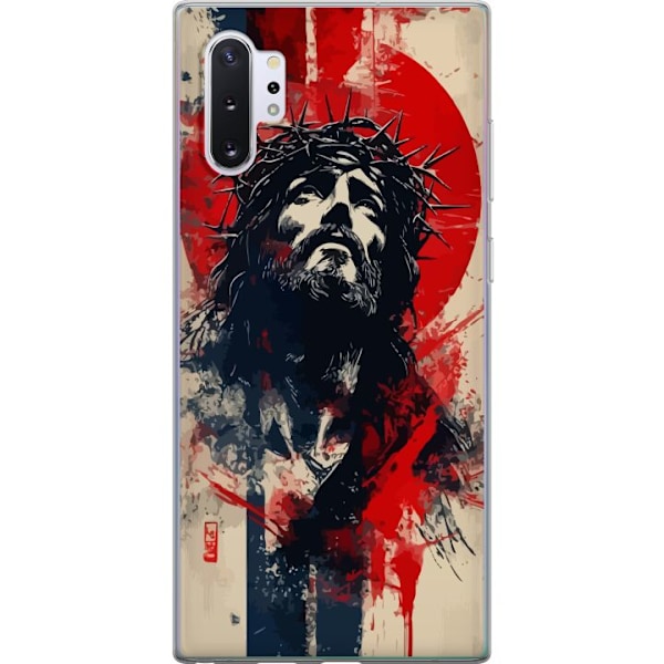 Samsung Galaxy Note10+ Läpinäkyvä kuori Jeesus ristillä - kristillinen aihe vahvalla symboliikalla uskosta ja toivosta