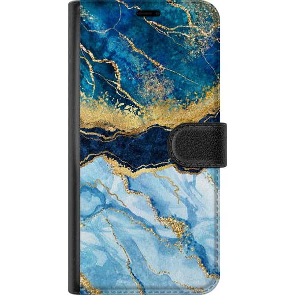 Kompatibel Tegnebogsetui til Apple iPhone 6 Blå marmorgrafik blå