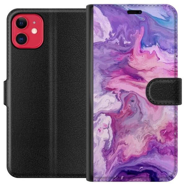 Kompatibel Tegnebogsetui til Apple iPhone 11 Marmor Lilla