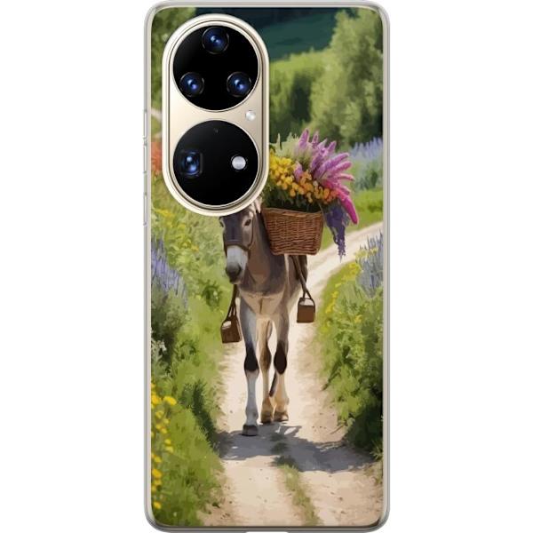 Huawei P50 Pro Gennemsigtig cover Æsel Dyremotiv Rolig Design Naturmotiv Populær Dekoration Humor Grafisk Dyretema Eksotisk