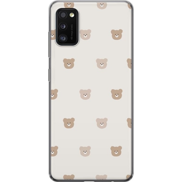 Samsung Galaxy A41 Läpinäkyvä kuori Teddy-tausta - söpöt teddykarhut pehmeällä taustalla