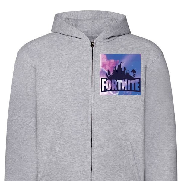 Zip-Hoodie | Hættetrøje med Lynlås til Voksne Fortnite grå L