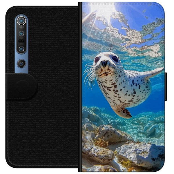 Xiaomi Mi 10 Pro 5G Tegnebogsetui Salg Hav Svømning Dyremotiv Natur Vandmotiv Blåt Design Marin Tema Populært Motiv Dyreliv
