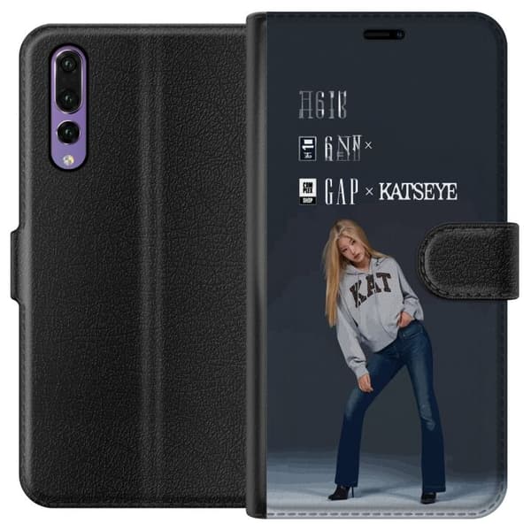 Kompatibelt Lommeboketui til Huawei P20 Pro KATSEYE blond modebild grå