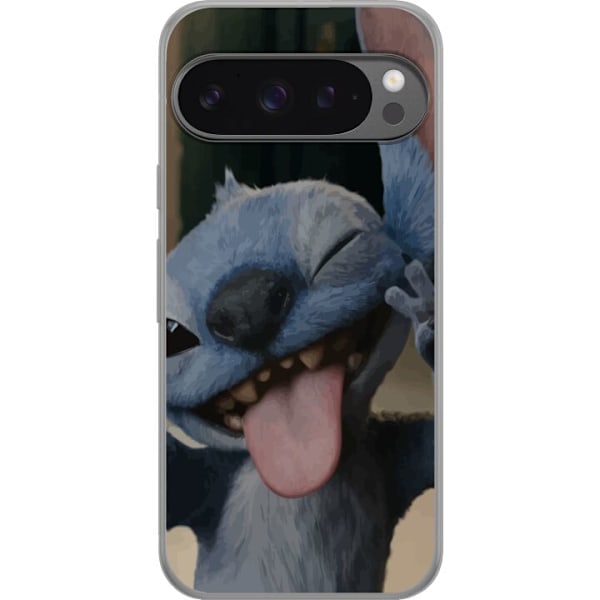 Google Pixel 9 Pro XL Gennemsigtig cover Stitch Sød Alien - Blå Favorit fra Ydre Rummet